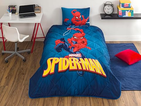 TAÇ Spiderman Classical Standart Pamuk Nevresim Takımı, Lacivert, Tek Kişilik