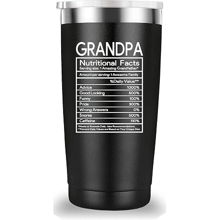 Funny Coffee Mug – Grandpa Nutritional Facts Novelty Mug, 11 Oz, Dishwasher Safe, Great Gift Idea