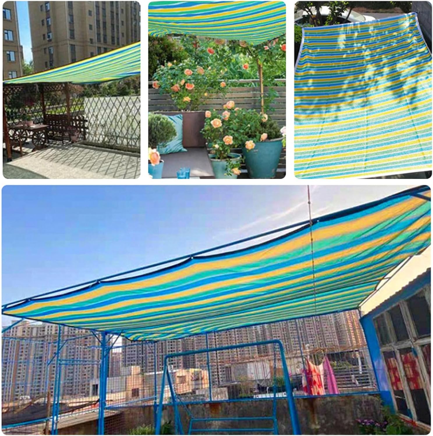 Shade Cloth with Grommets, 80%-85% Shade Fabric, Shade Cloth, Sunblock Shade Cloth Net, Garden Shade Tarp, Heat Insulation Shade Netting, for Greenhouse, Garden, Patio Plants, Pergola