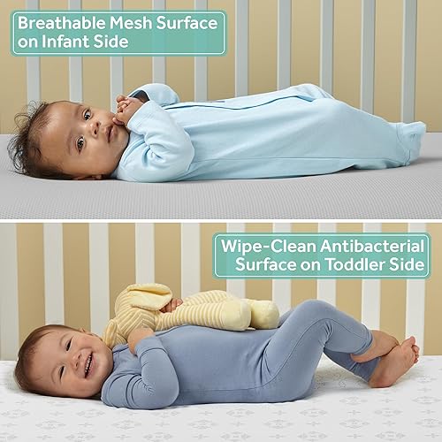 Miniatura 15 de Sealy Baby Airy Night Diamond - Colchón transpirable para cuna, fabricado en Estados Unidos, certificado GREENGUARD Gold, superficie de malla de