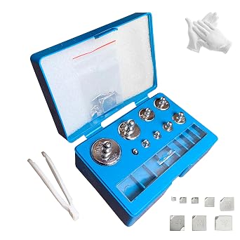 Calibration Weight 17PCs/Set,10mg to100g Totol211g Weights Precision Balance Scale with Tweezers & Gloves for Digital Jewellery Scale Lab Educational Science