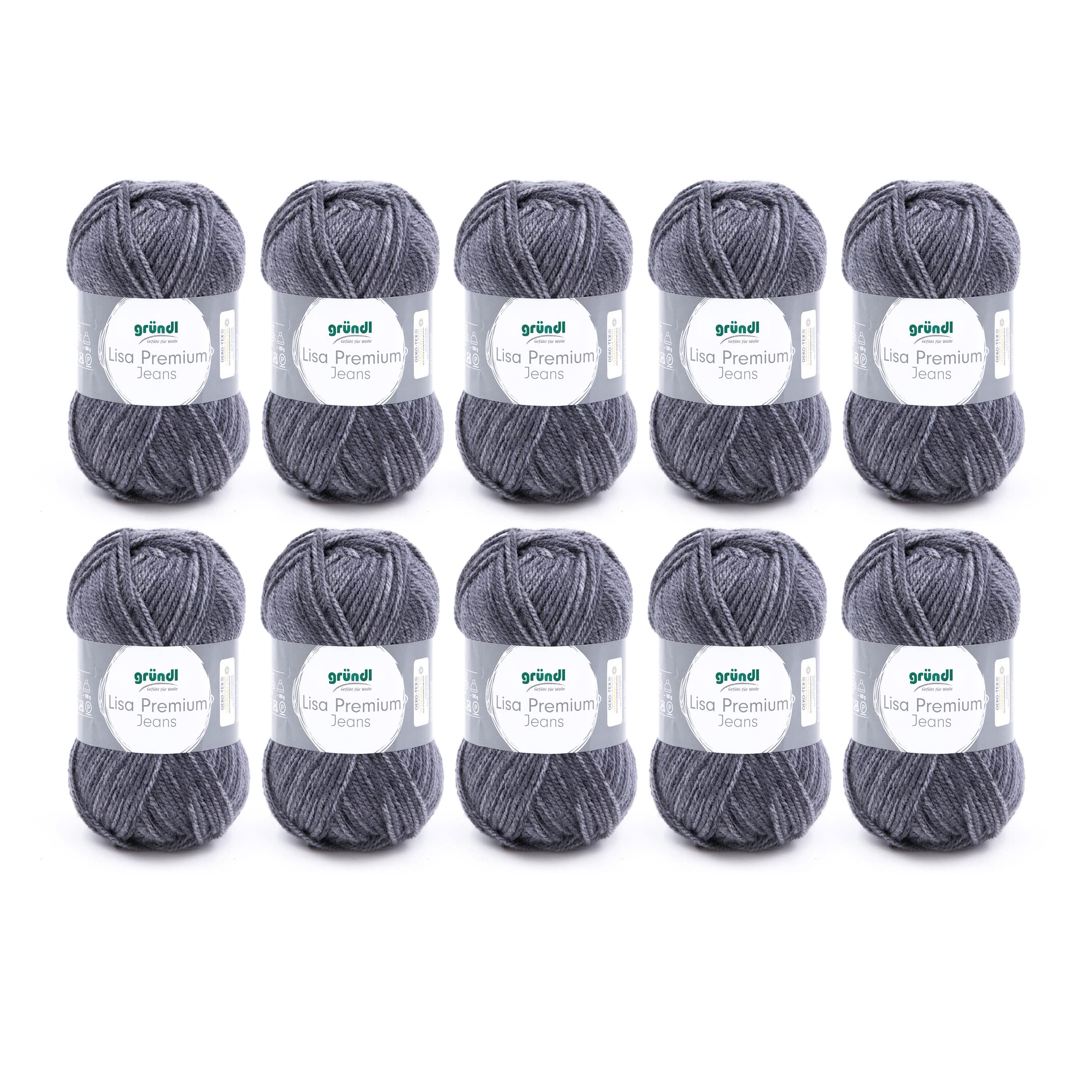Gründl Wolle Lisa Premium Jeans, Yarn for Knitting with Colour Gradient Knitting Yarn, Crochet Yarn, Soft and Skin-Friendly