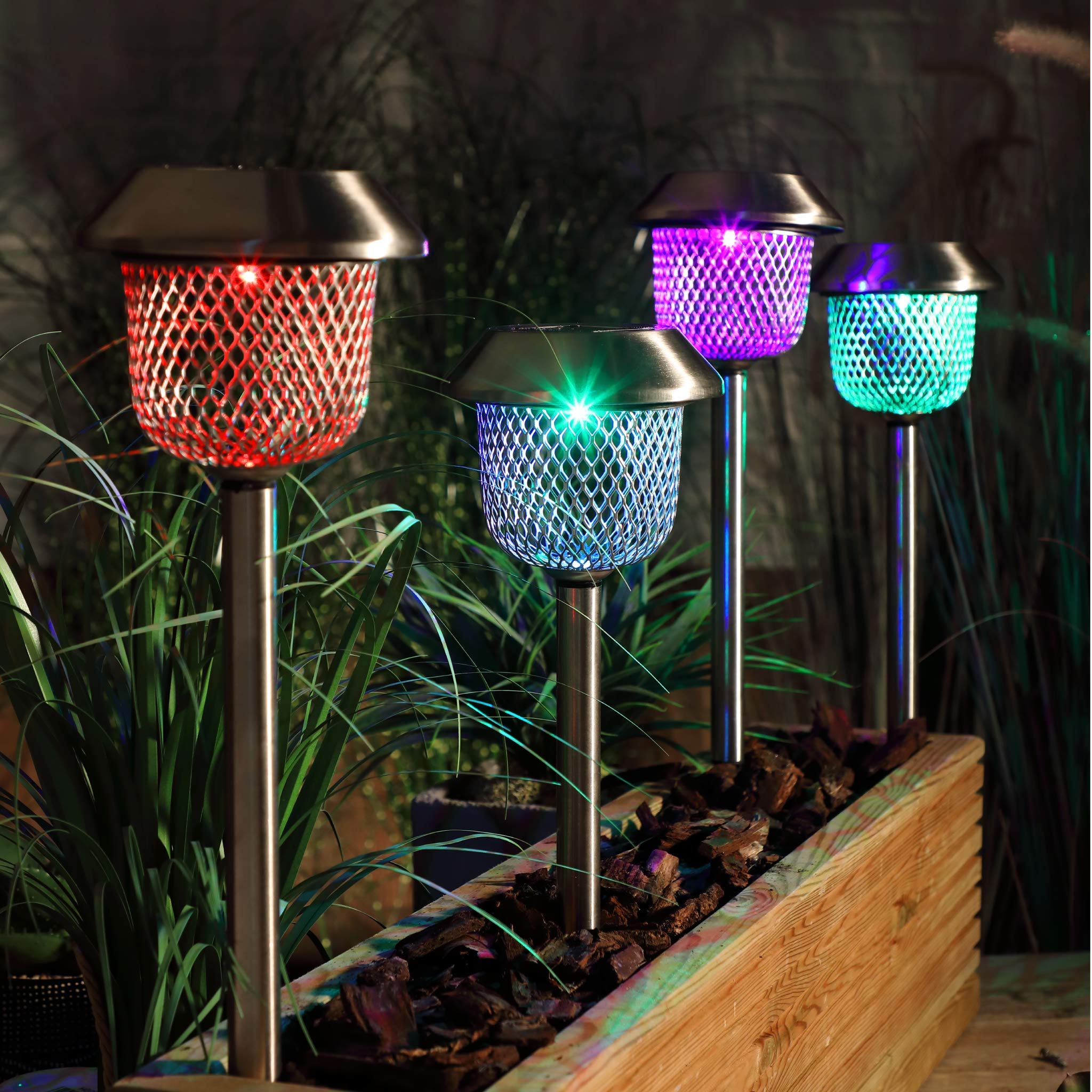 Noma Colour Changing LED Solar Powered Mesh Stake Lights