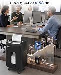VidaTeco 18-Sheet Paper Shredder for Home Office Heavy Duty, 60-Minute Micro Cut P-4 Security, Auto-Reverse Anti-Jam System, Shreds Staples/CD/Credit Cards, 7.9-Gallon Pullout Bin & 4 Casters (ETL)