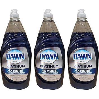 Amazon Com Dawn Dishwashing Liquid Ultra Platinum 4 X More Grease Cleaning Power Refreshing Rain Scent 40 Ounce Pack Of 3 Health Personal Care