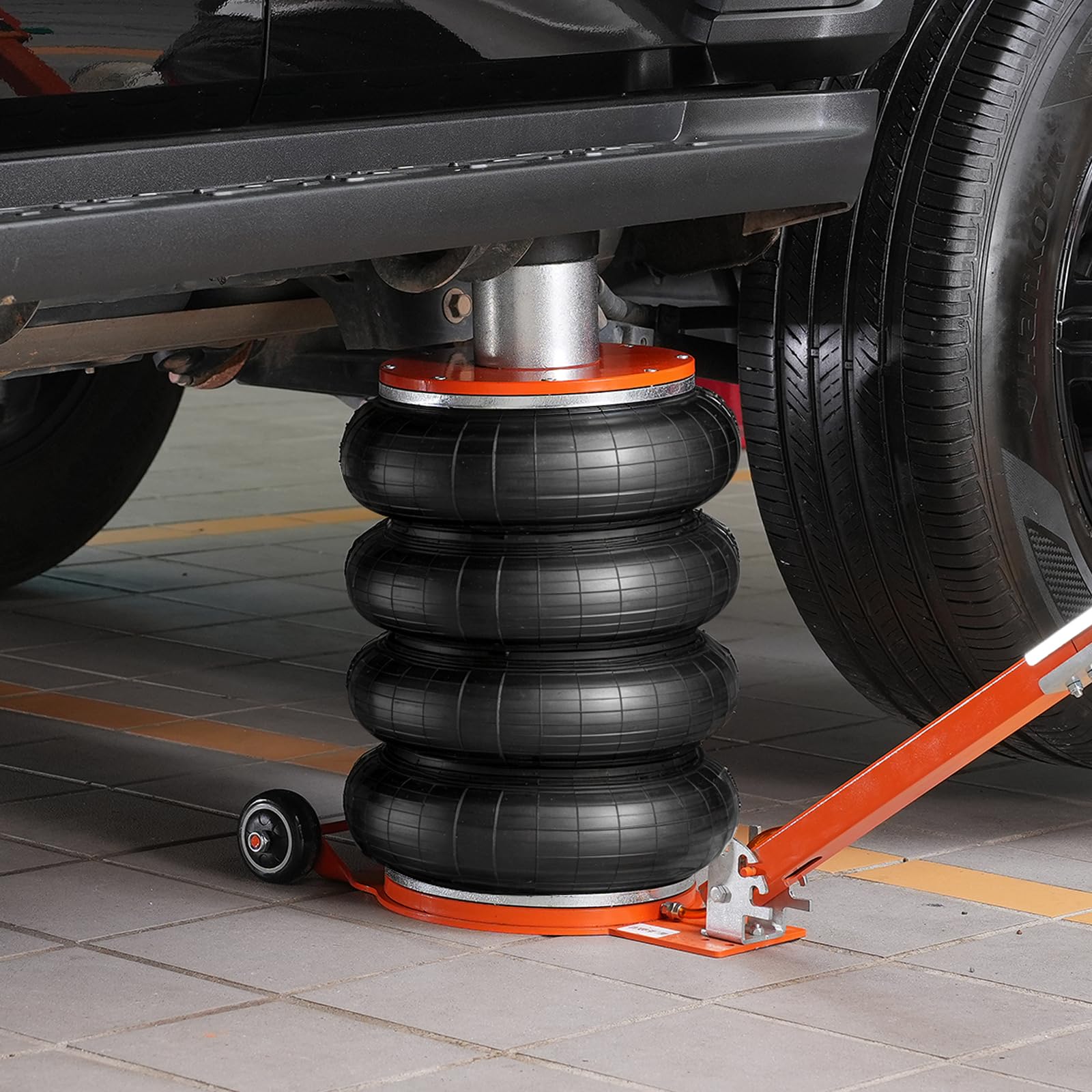 VEVOR Cric Pneumatico per Auto, 6 Ton 2-5S con Colonna Rialzata e Maniglia Regolabile, Facile da Sollevare e Salvaspazio con Cuscinetto in Gomma Spessa, Cric Adatto a Berline, SUV, Pick-up