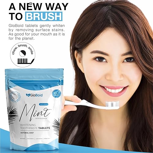 Miniatura 7 de GloBoid Pastillas de pasta de dientes con flúor de 3 meses, sin residuos, ecológicas y sin plástico, pastillas de pasta de dientes, perfectas para