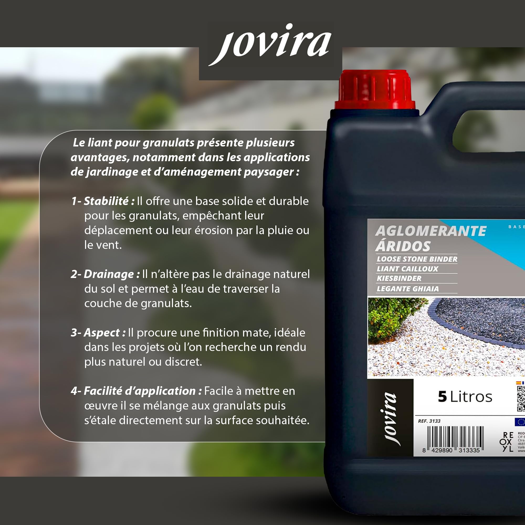 JOVIRA PINTURAS Résine extérieure pour gravier et cailloux 5 L