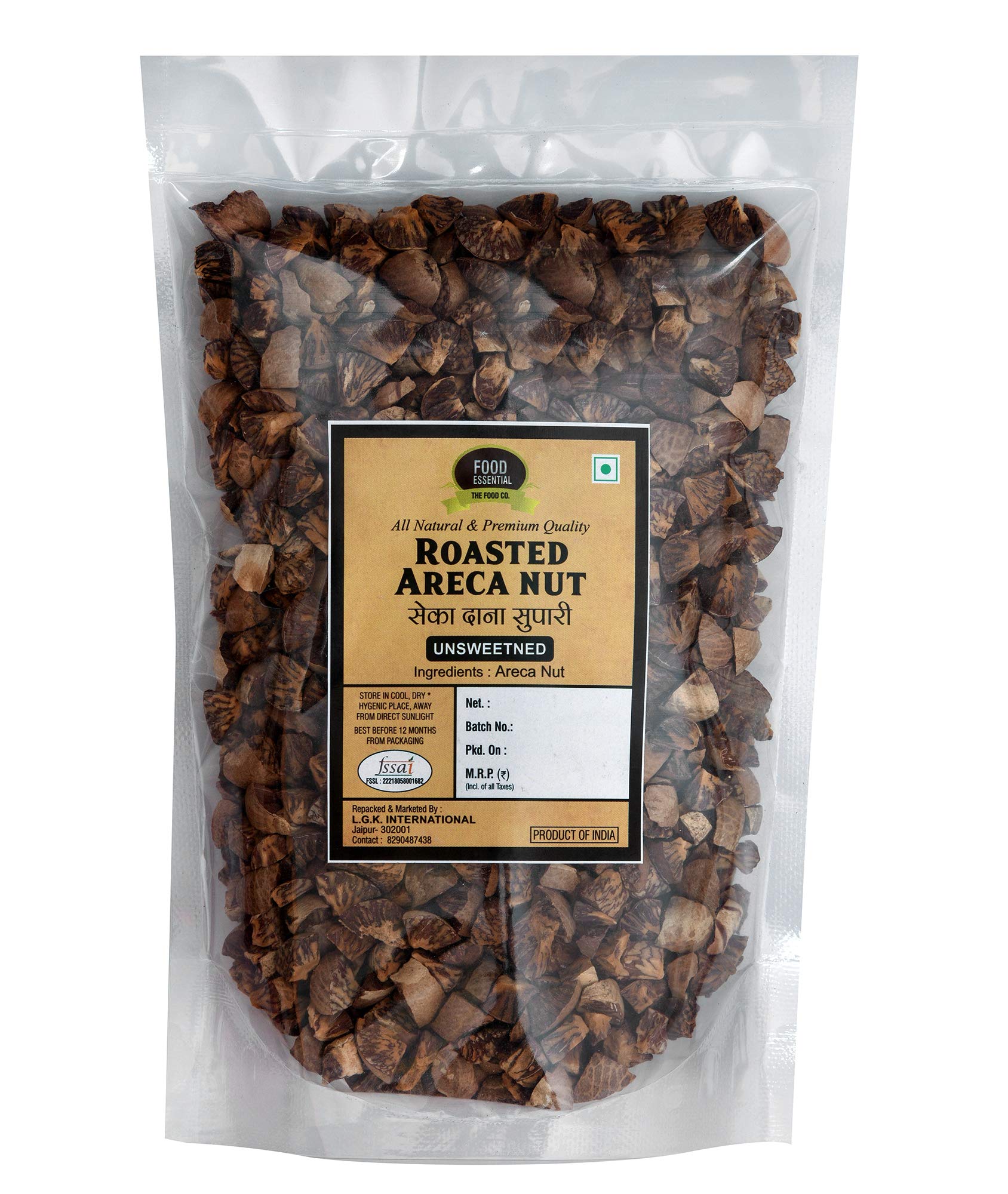 Food Essential Roasted Seka Dana Supari (Unsweetned) 500 gm.