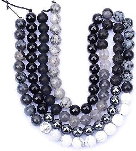 Miniatura 6 de Massive Beads 80 cuentas de cristal natural de 0.394 pulgadas (0.394 in), piedras preciosas de ágata a rayas, redondas sueltas y curativas con