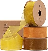 Vista 11 de Vitalizart - Cinta de gasa verde salvia de organza, cinta transparente de 1 pulgada x 30 yardas, cintas de tela hechas a mano para envolver regalos