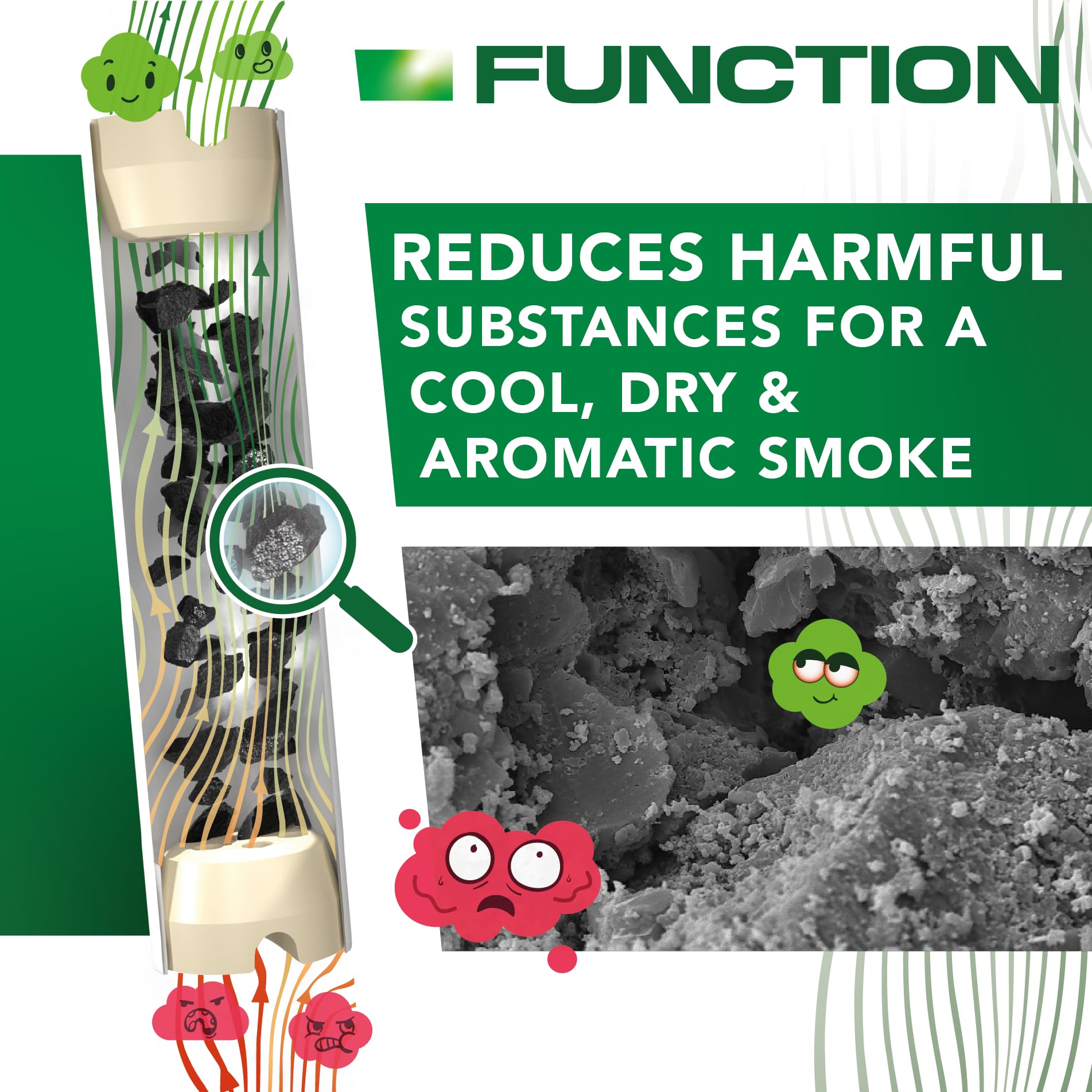 PURIZE Bundle – 500 Xtra Slim filtro de carbón activado de 6 mm + amoladora orgánica de 55 mm – Materiales biológicos para una experiencia de fumar fina y suave