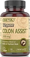 Vista 1 de DEVA Vegan Colon Assist: tabletas con magnesio, trifala, cáscara de psyllium, senna, canela y más, 90