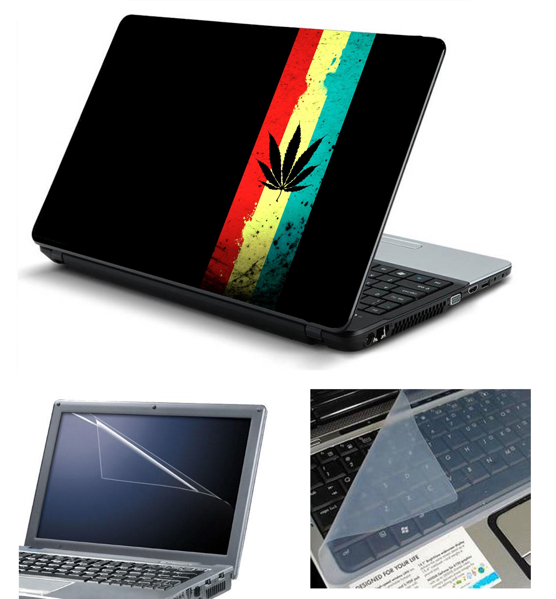 Namo Art 3in1 Laptop Accessories Combo Kit - Laptop Skins 15.6 inch Stickers with Laptop Screen Protector and Laptop KeyGuard for All Laptop - Notebook HQ1077 Rasta-Weed Large3in1HQ1077 (B01MSELIAG) Amazon Price History, Amazon Price Tracker