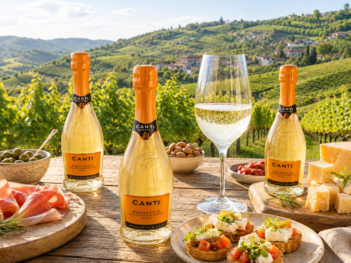 Canti - Prosecco Millesimato, Vin Extra Sec Petite Bouteilles, Élaboré à Partir du Cépage Glera de Venise, Goût Fruité et Floral, 12x200 ml