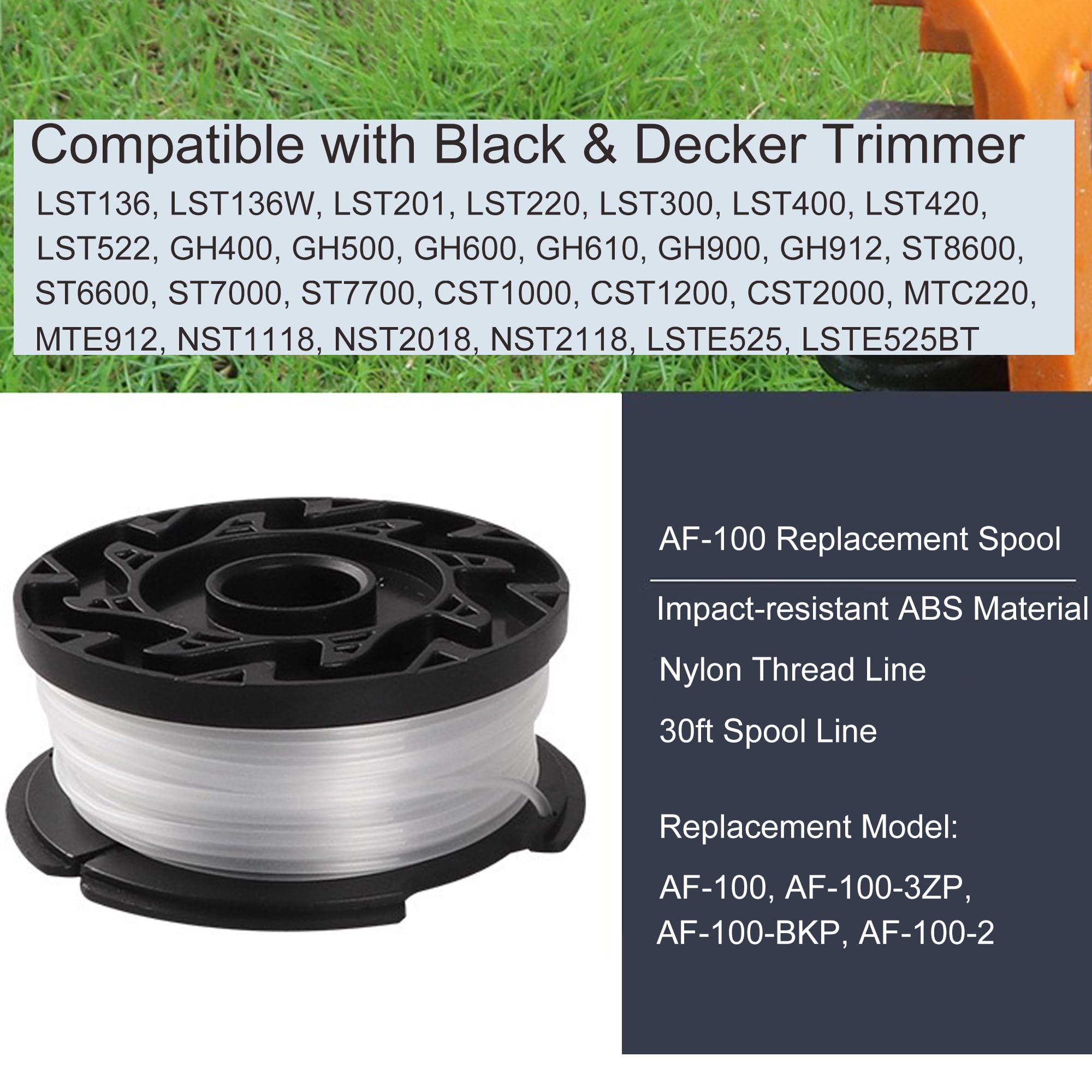 Lot De 3 Bobines De Rechange Pour Débroussailleuse BLACK