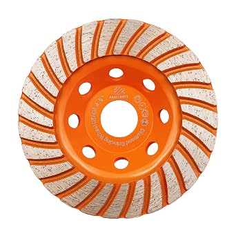 Concrete Diamond Turbo Grinding Cup Wheel,BRSCHNITT 115mm Angle Grinder Diamond Turbo Row Cutting Wheel for Grinding/Polishing/Cleaning Surface Grinding Granite,Concrete,Stone,Cement,Marble,Rock