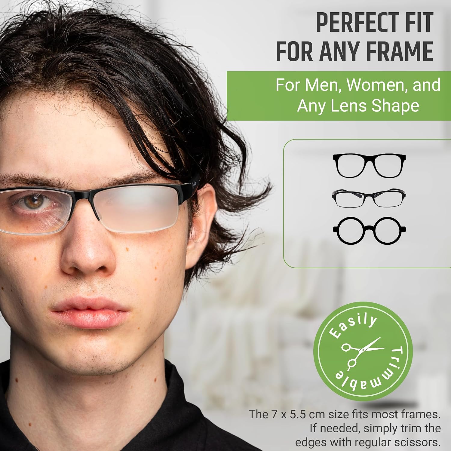 Translucent Eye Patch for Glasses, Adult Eye Patch for Men & Women, Vision Therapy for Amblyopia, Strabismus & Double Vision