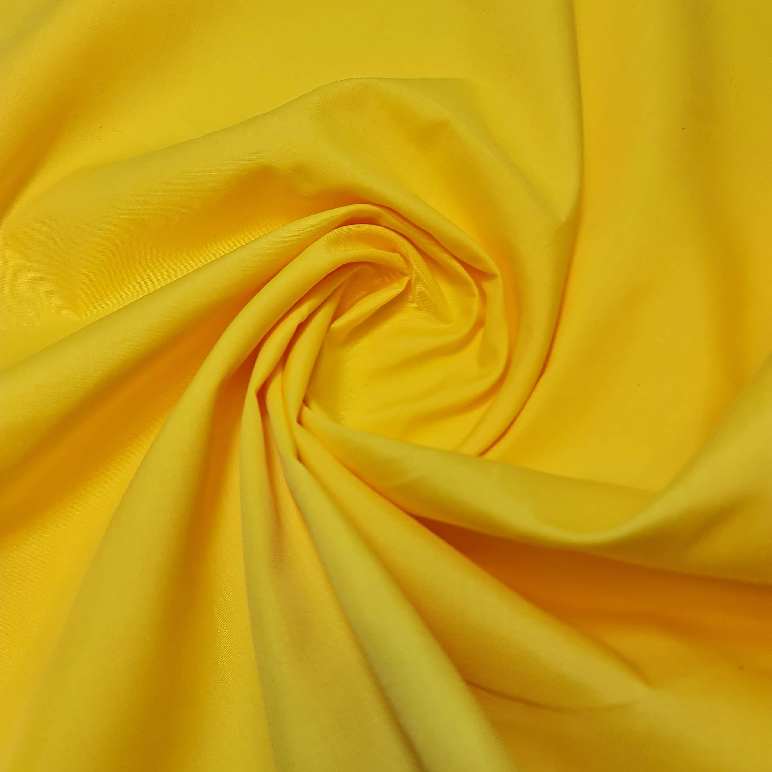 Textile Station Plain/Solid Dyed Polyester Polycotton Dress Craft Fabric Material 44" - 112 cm Wide Sold As 1 Meter Pre - Cut Lengths (Available in 42 Colours)(Flo Yellow, 1 Meter)