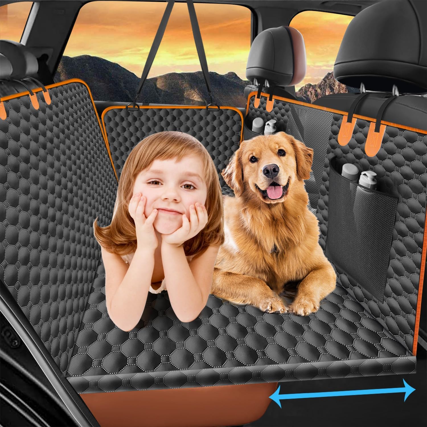 WapaW Back Seat Extender for Dogs, Dog Car Seat Cover with Hard Bottom, Dog Seat Covers for Car Travel Camping with Mesh Window, Waterproof Car Pet Backseat Protector, Dog Hammock for Car SUV Truck (B0D929XN2C) Amazon Price History, Amazon Price Tracker
