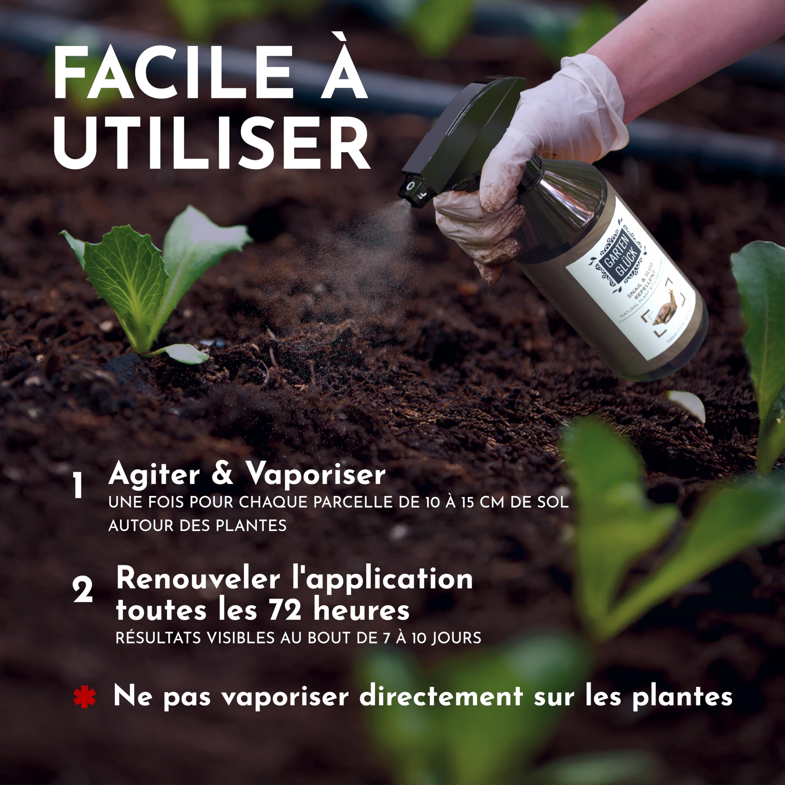 Thym Spray Anti Limaces et Escargots Jardin, Plante, Fleur -500ml- Non Tachant - Usage Intérieur & Extérieur - Répulsif Limace Escargots aux Huiles Essentielles Naturelles