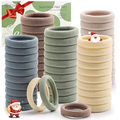 Miniatura 71 de Coleteros para cabello grueso o fino, elásticos, para niña o mujer, sin costuras, suaves, 100 piezas