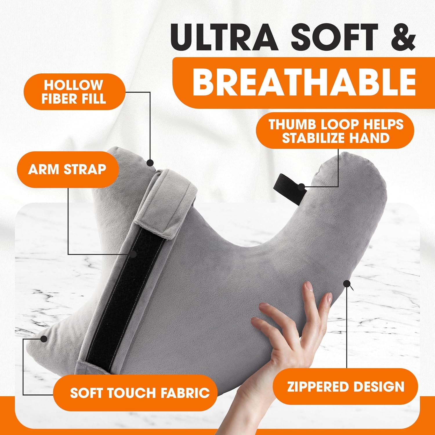 Cheer Collection Rotator Cuff Pillow with Strap – Shoulder Surgery Recovery Pillow for Side Sleepers, Arm Support Cushion for Rotator Cuff Injury & Post Surgery Comfort - Image 6