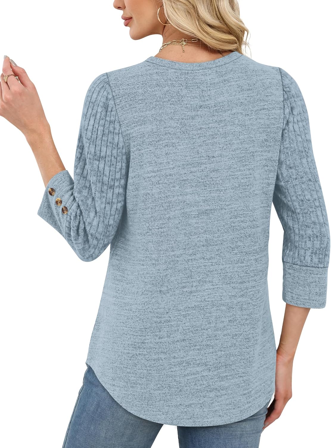 WIHOLL Fall School Outfits for Teachers Plus Size Tops Long Sleeve Shirts for Women Loose Fit Casual Tops Trendy Crewneck Knit Tunic Sweaters To Wear with Leggings - Image 5