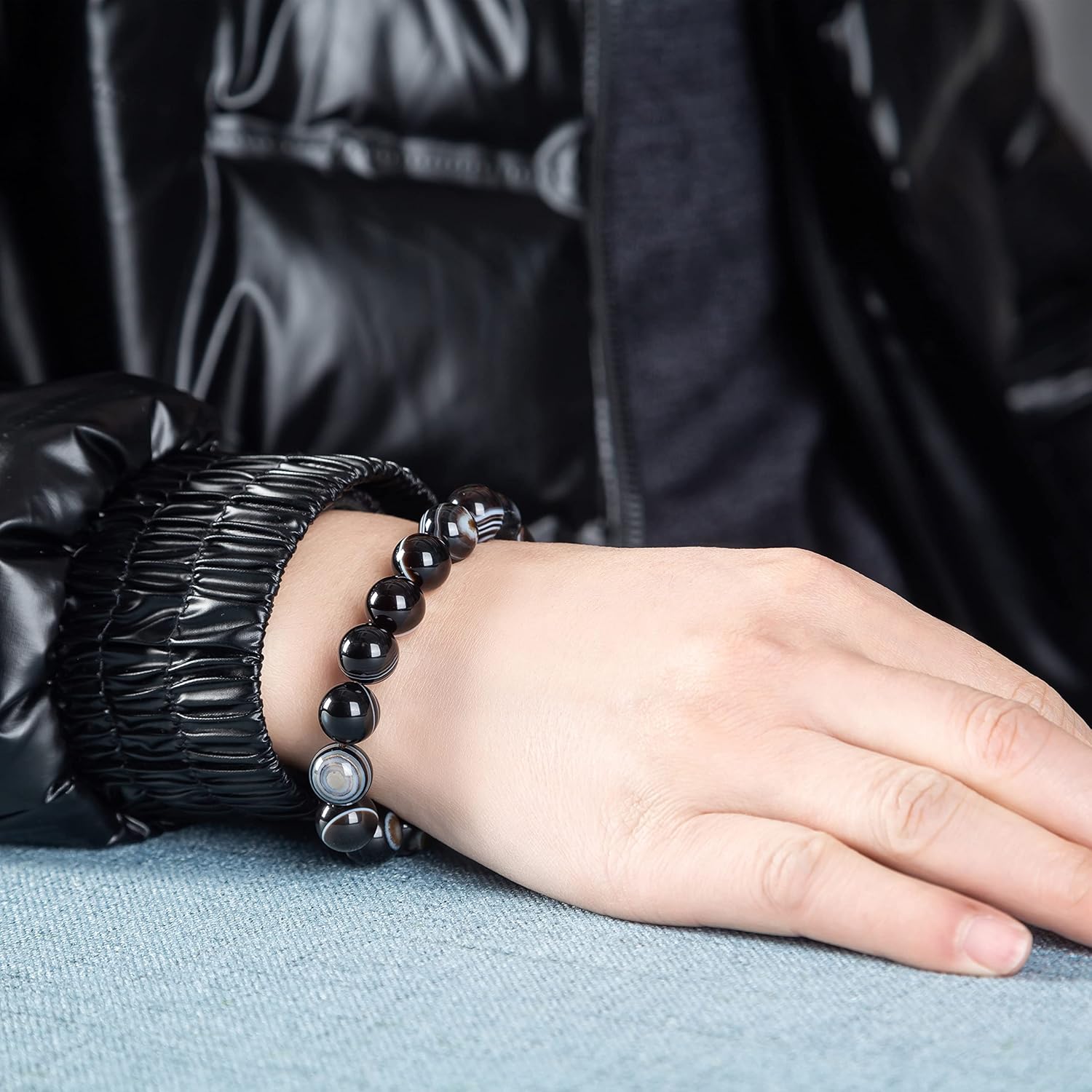 Natural Stretch Gemstone Crystal Bead Bracelet, Healing Stone Beaded Tiger Eye Bracelets for Women Men Gifts (Unisex) - Image 6