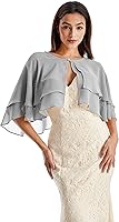 Vista 5 de Soft Chiffon Shawls and Wraps for Evening Dresses Sheer Wedding Shawl Wrap Scarves for Bridal Capelets Cape Cover Up