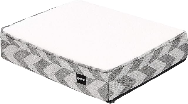 Amazon Basics Foam Pet Bed, Small, White and Black