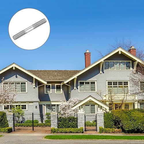 Miniatura 93 de METALLIXITY Tornillos de doble extremo (rosca M8, 3.150 in de longitud), 5 unidades, acero inoxidable 304, pernos de varilla roscados dobles