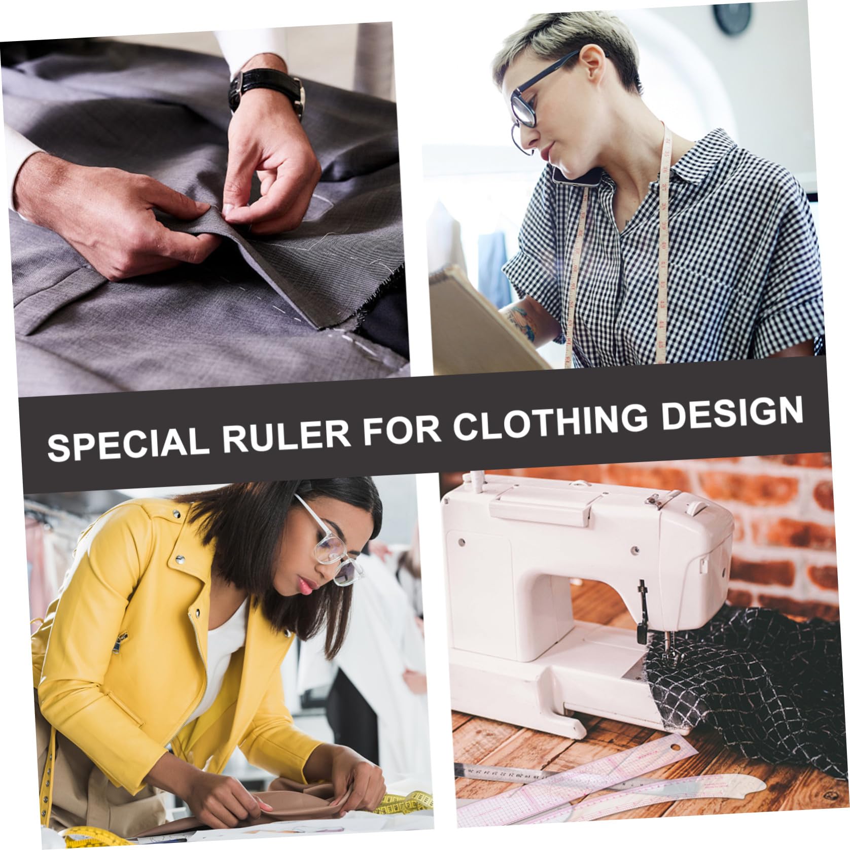 Anneome Regla de Costura Multifuncional de Pet para Corte Preciso y Diseño de Ropa, Set de 6 Piezas para Simplificar Trabajo de Confección en Costura y Patchwork