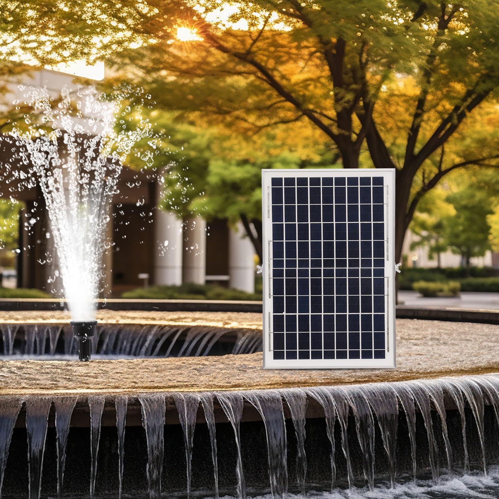 Pompa solare per laghetto da 10 W, con pannello solare, pompa per fontana solare, altezza massima di 1,5 m, per stagni, laghetti e acquari