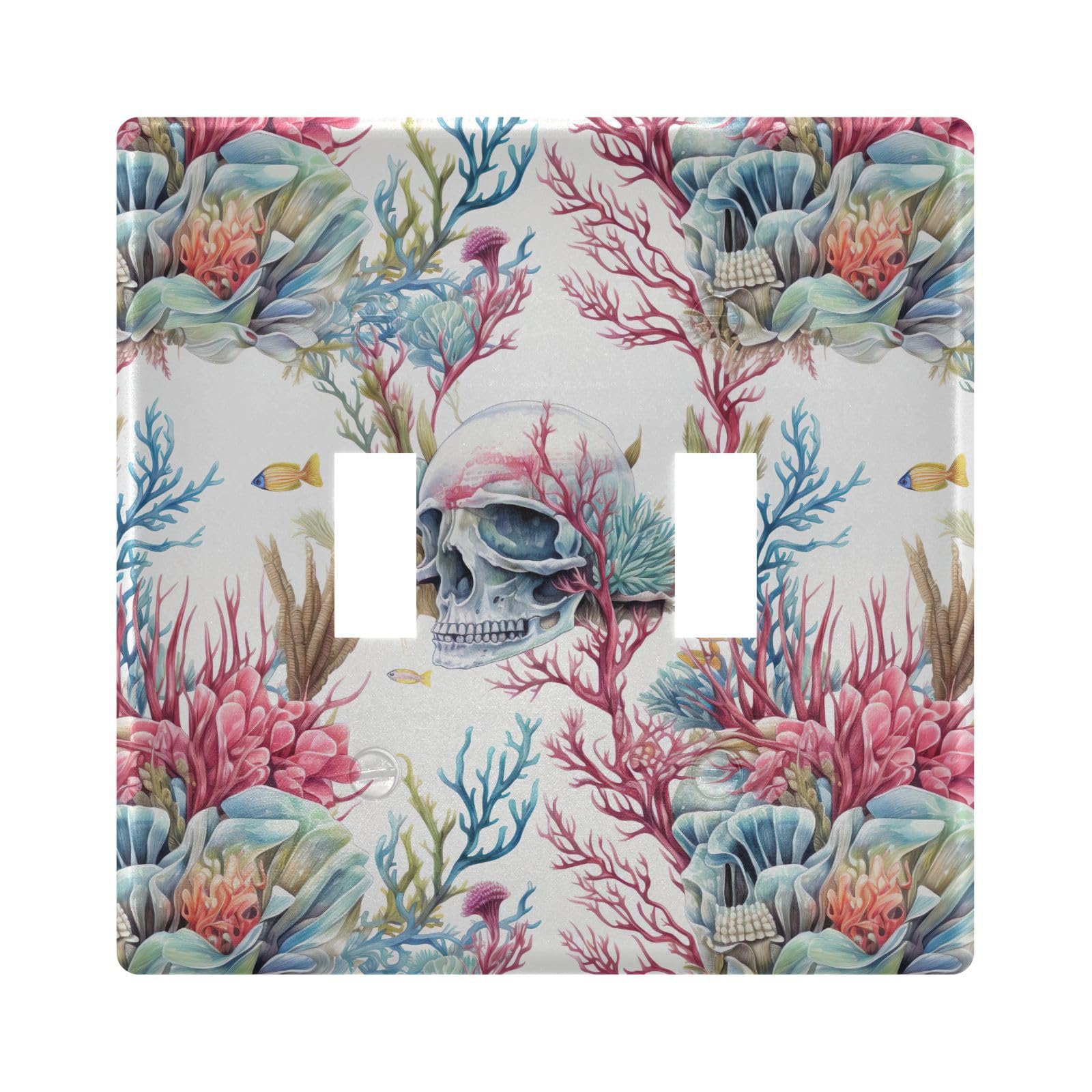 UMIRIKO Aquatic Plant Fish Light Switch Cover Plate Covers Decorative Double Toggle Home Decor 202b3386