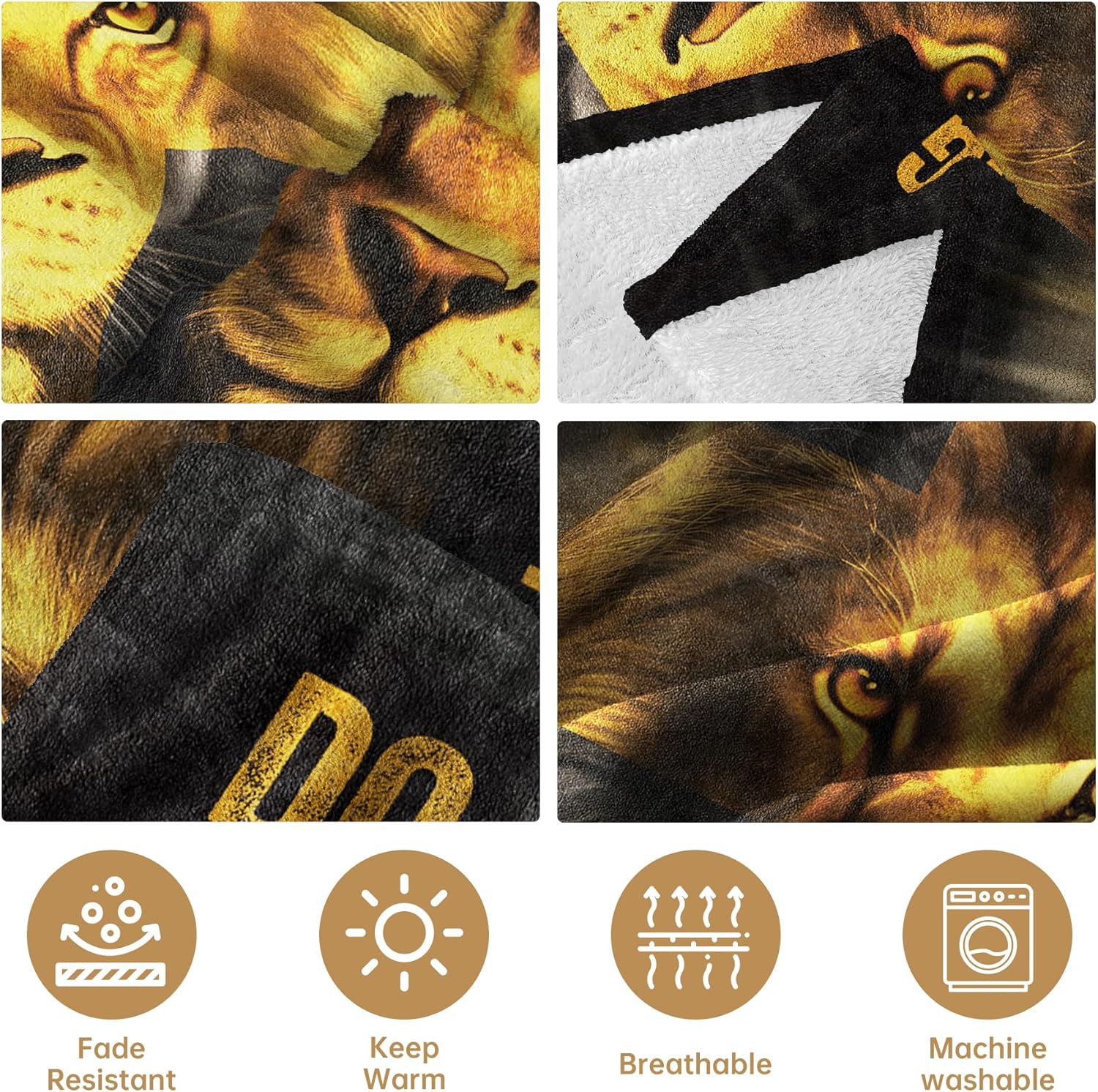 Afterprints Christian Gifts for Men, Blanket Printed with Lion & Bible Verse, Religious, Birthday Gifts for Men, Teen Boys, Catholic, Spiritual, Baptism Gift, Soft Throw Blanket 50'' x 60'' - Image 4