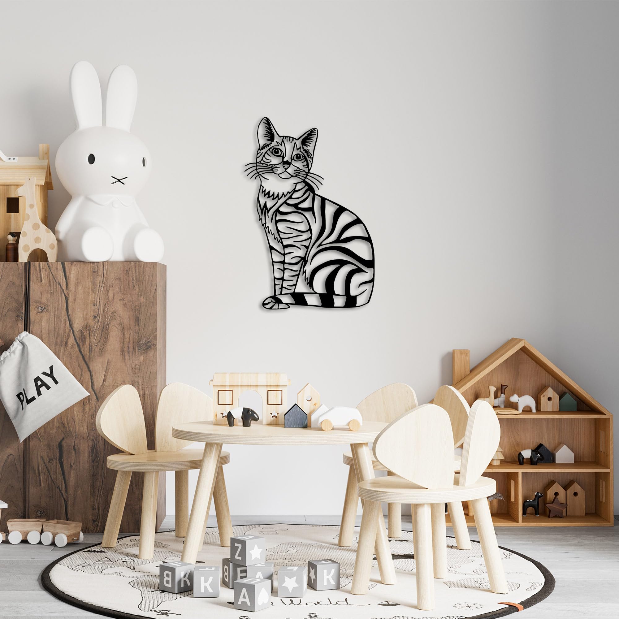 Stylish Black Decorative Metal Wall Accessory, 46 x 68 cm, 100% Metal, 1.5 mm Thickness, Perfect for Modern Home Decor & Unique Wall Art