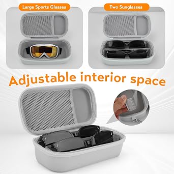 Double Eyeglasses Case, Hard Shell Dual Glasses Case Travel Sunglasses Organizer for Men Women