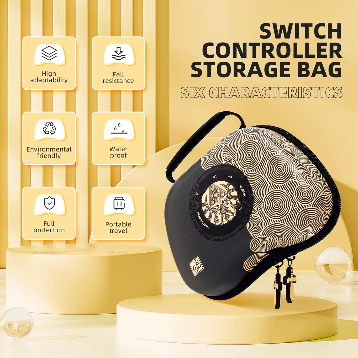 Wireless Switch Controllers with Carrying Storage Case,Compatible with Switch/OLED/Lite/PC-Dual Motor Vibration, Gyro Sensor,Switch Pro Controller with Wake-up,Screenshot,NFC,Turbo Function -Black&White