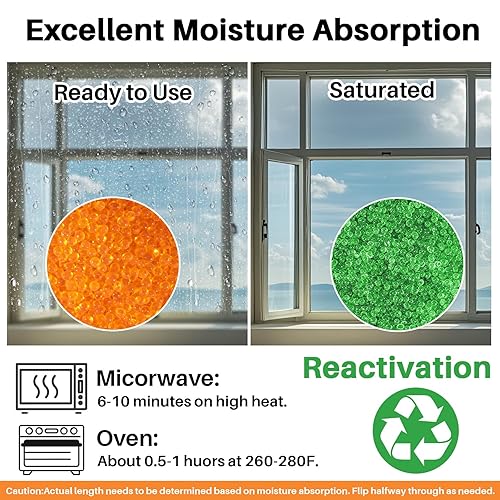 Miniatura 3 de Sukh Cuentas desecantes de sílice naranja 430G  Indicador de cuentas de gel de sílice de secado de silicona reutilizable deshumidificador desecante