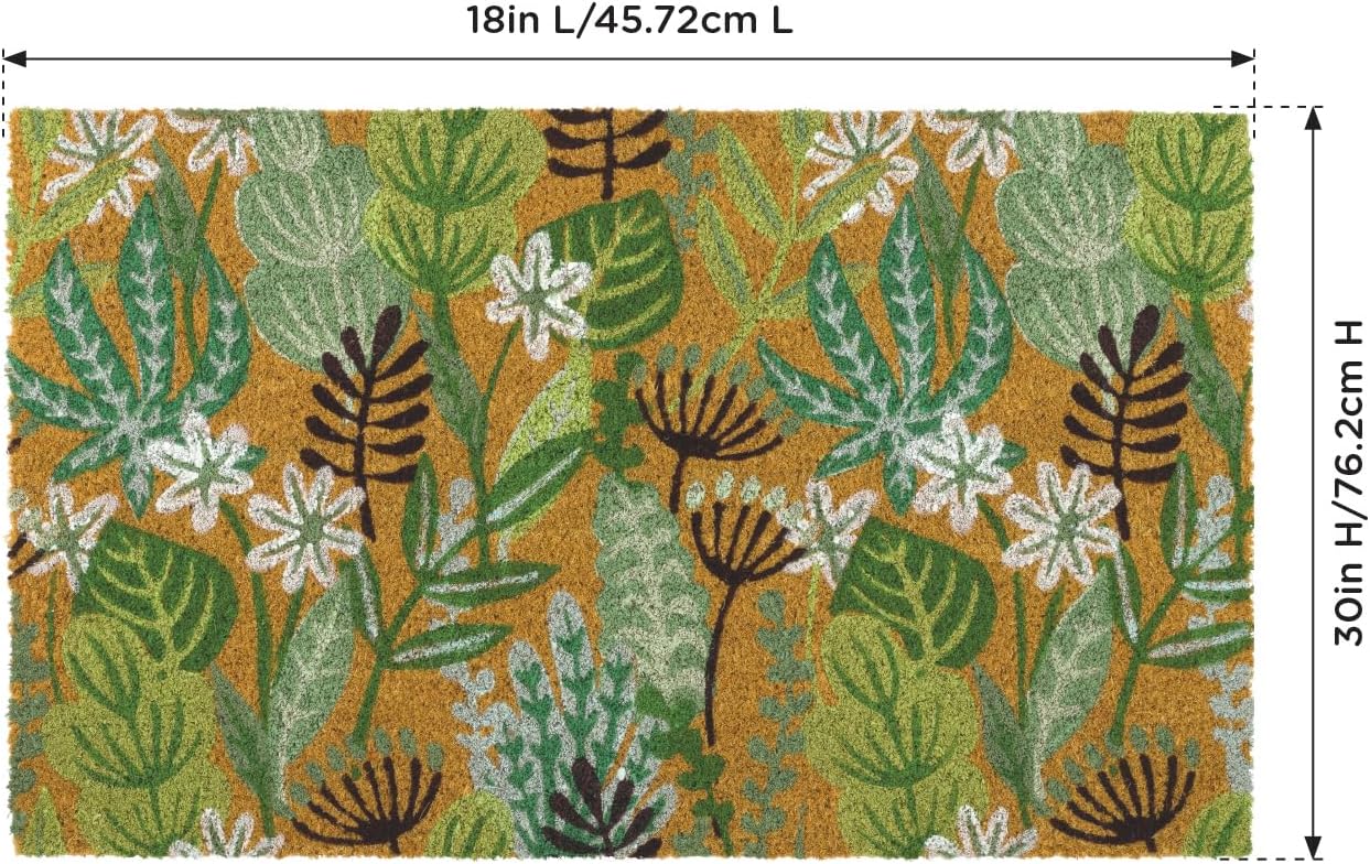 Regal Art & Gift Doormat Coir - Meadow, 18x30 Inch, Indoor Outdoor Doormats, Welcome Mat for Entryway, Non-Slip Rubber Backing, All Natural Cotton Husk, Easy to Clean Welcome Mats for Front Door