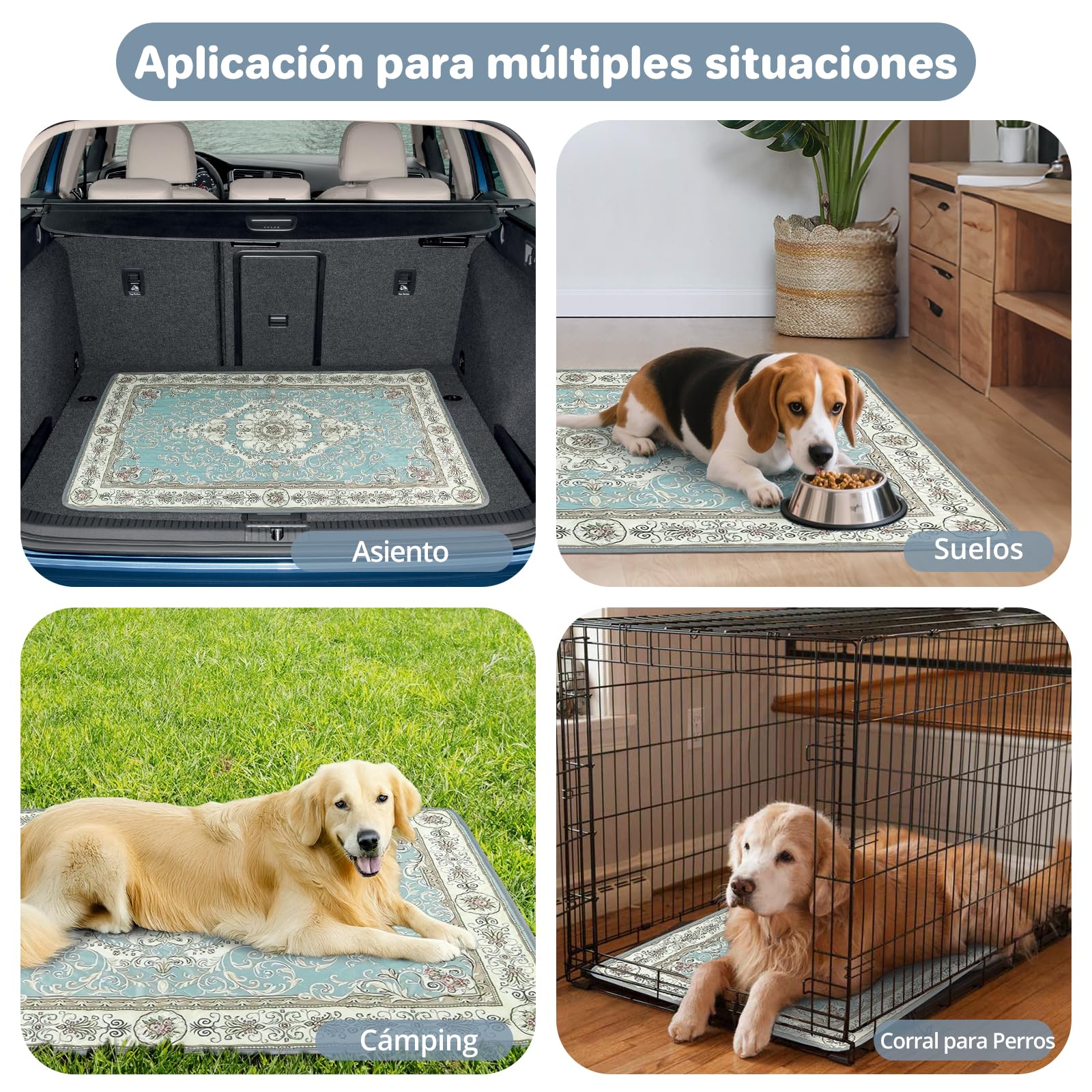 Almohadillas de Entrenamiento Reutilizables para Perros 2 Piezas, 92x122cm Lavables, Superabsorbentes, Antideslizantes, Impermeables, para Perros, Gatos, Conejos y Cobayas