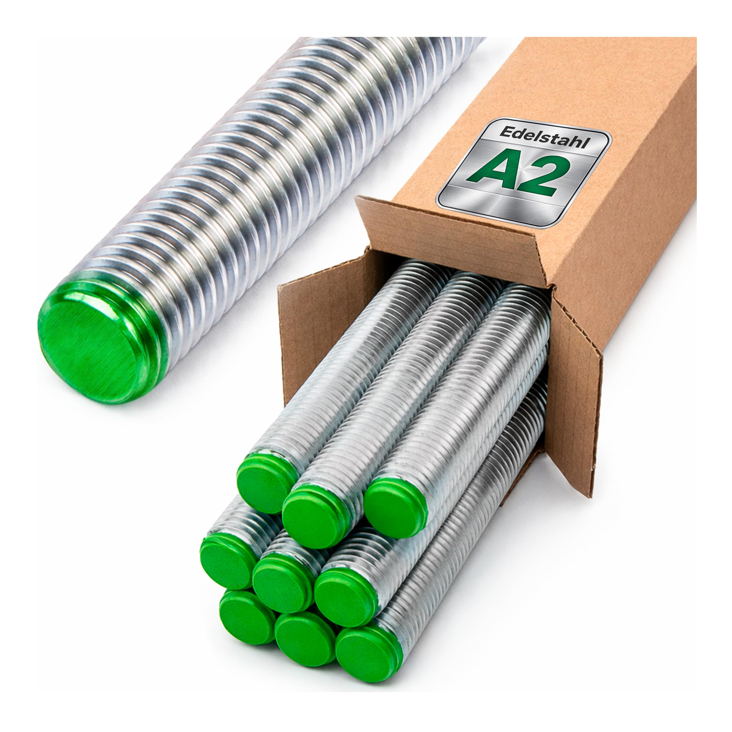 Varilla roscada M10, 1 metro, 10 unidades, juego de acero inoxidable A2 V2A DIN 976 con rosca completa, se puede cortar para construcción de metal, madera, montaje, exterior