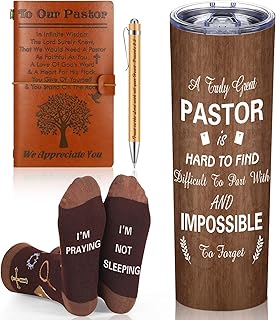 Skylety 4 Pcs Pastor Appreciation Gifts Set Pastor Refillable Journal Ordained Minister 20 oz