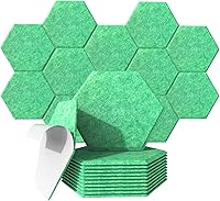 Vista 1 de 12 paneles acústicos, paneles autoadhesivos de amortiguación de sonido, paneles de espuma a prueba de sonido, de 12 x 10.5 x 0.4 pulgadas