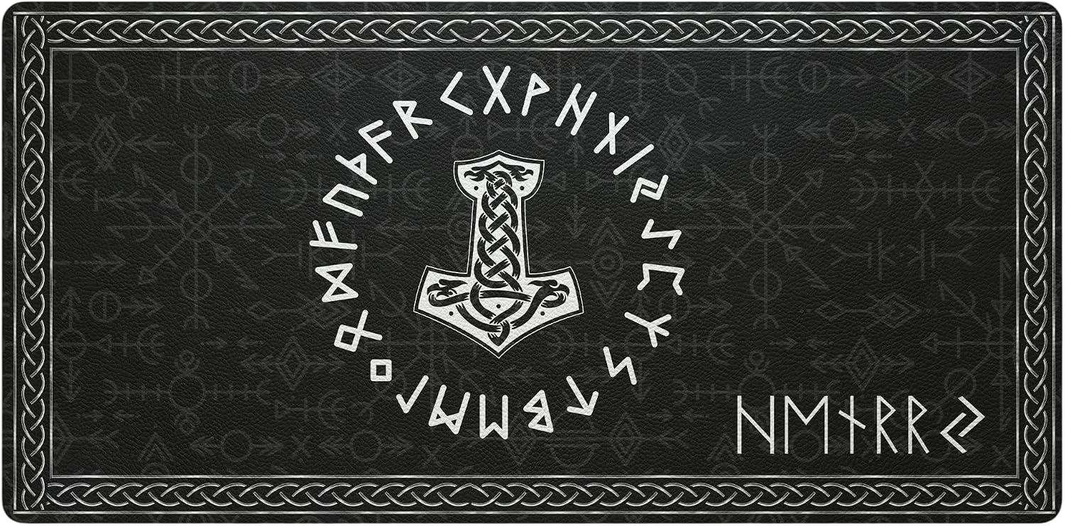 Name in Viking Runes, Ethnic Norse, Norse Mythology - Personalized Desk Mat Custom Large Mouse Pad Workspace Decor Office Gaming Computer Keyboard Mat