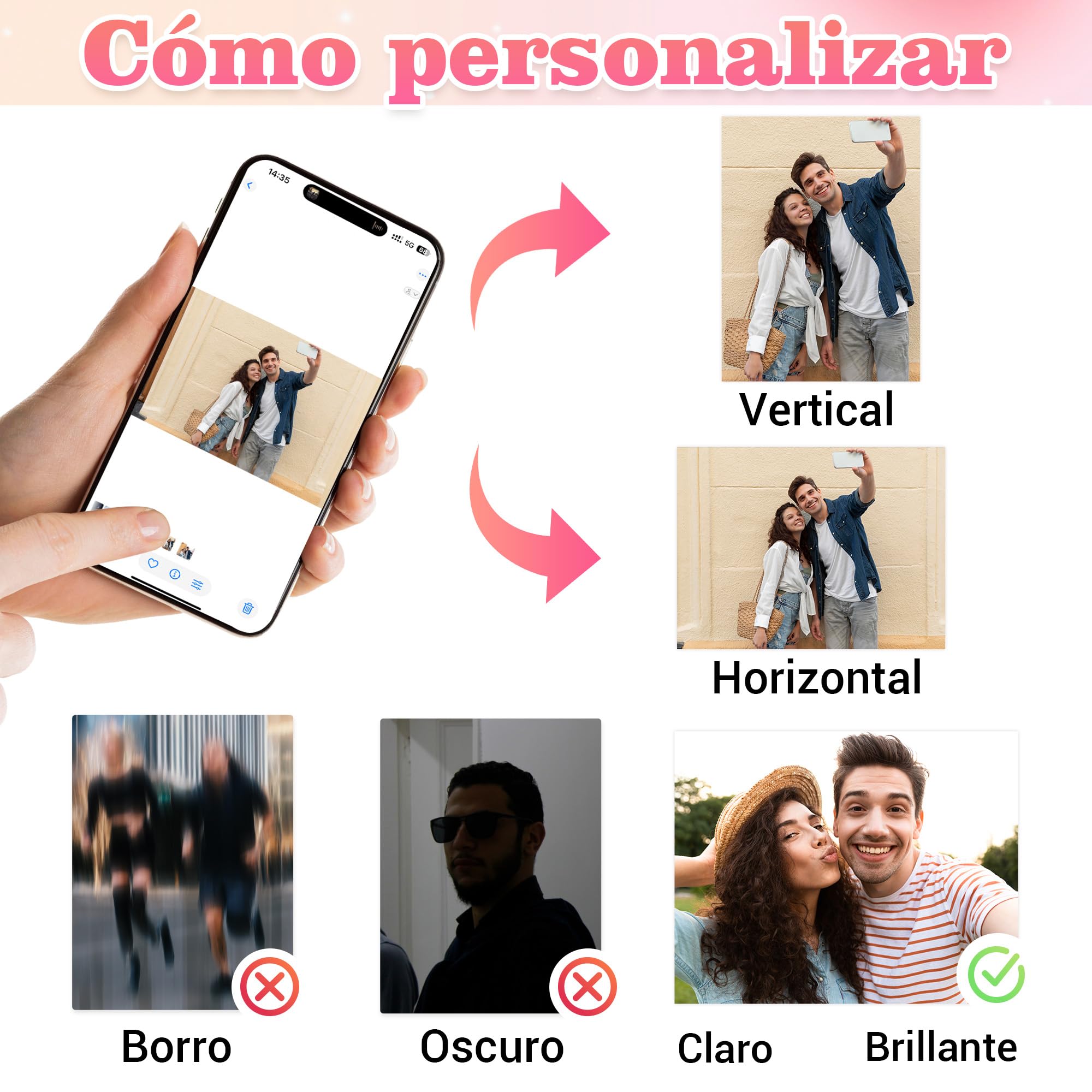 Puzzle Personalizado con Foto, Rompecabezas Personalizado con Foto y Texto | Puzzle Personalizado para Adultos y Niños, Regalo Original para Pareja, Familia o Amigos, Horizontal/Vertical