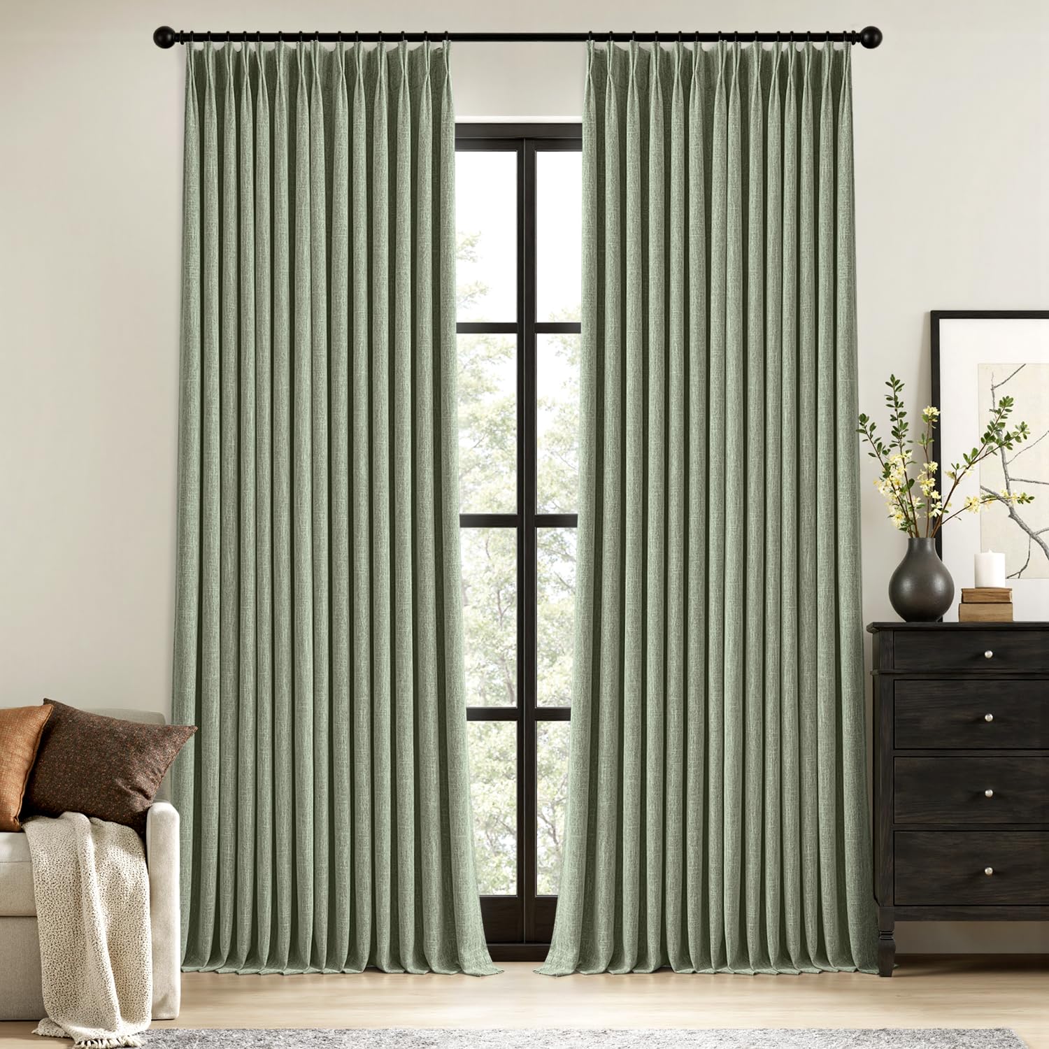 Amazon.com: MIULEE Sage Green Pinch Pleated 100% Blackout Amazon.com: MIULEE Sage Green Pinch Pleated 100% Blackout