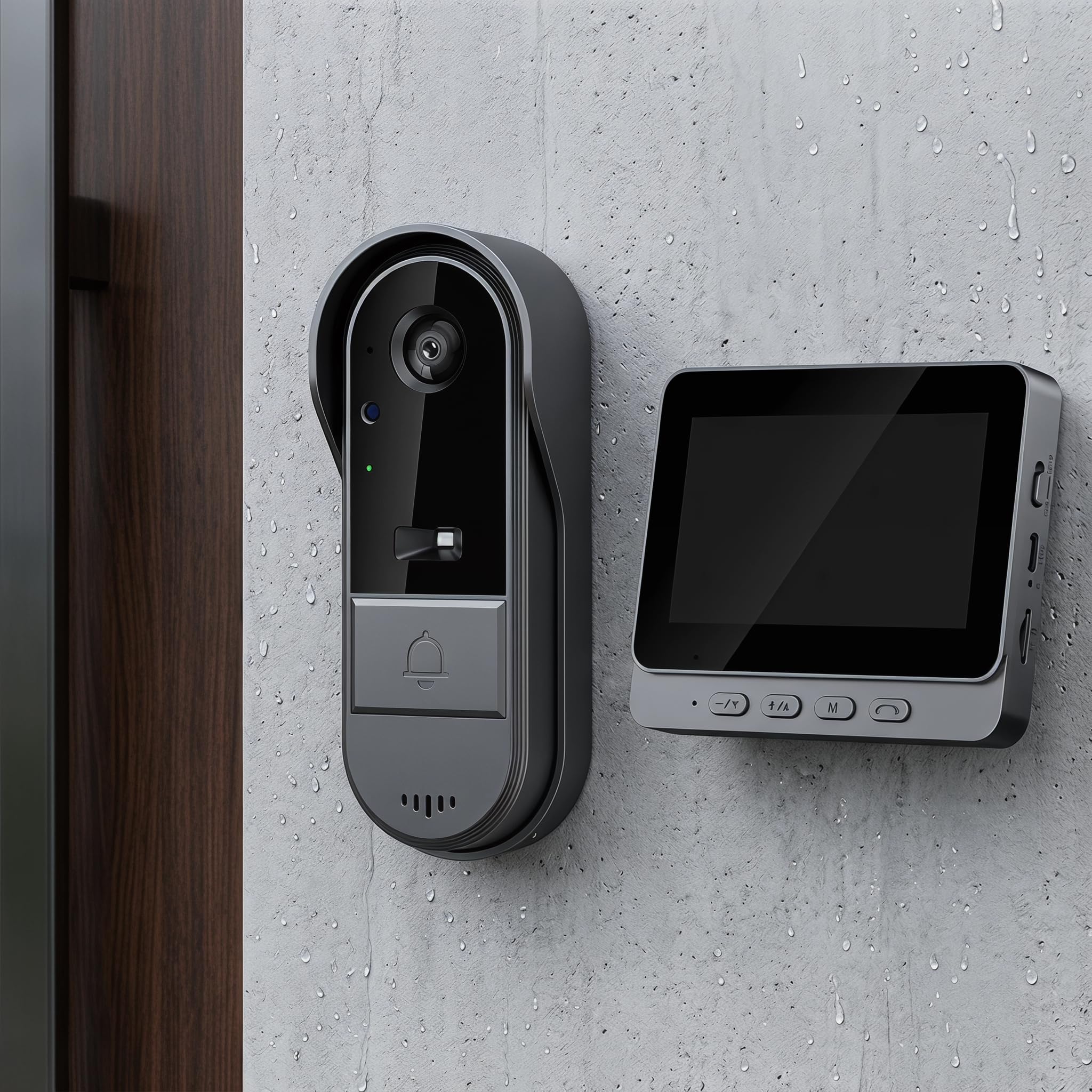 Sonnette vidéo sans Fil Wi-FI avec lumière, vidéo HD et