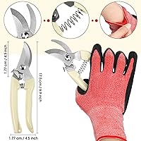 Vista 2 de WILLBOND Kit de arreglos florales, herramienta para quitar espinas de rosas de San Valentín, tijeras de podar de jardín, tijeras para quitar espinas